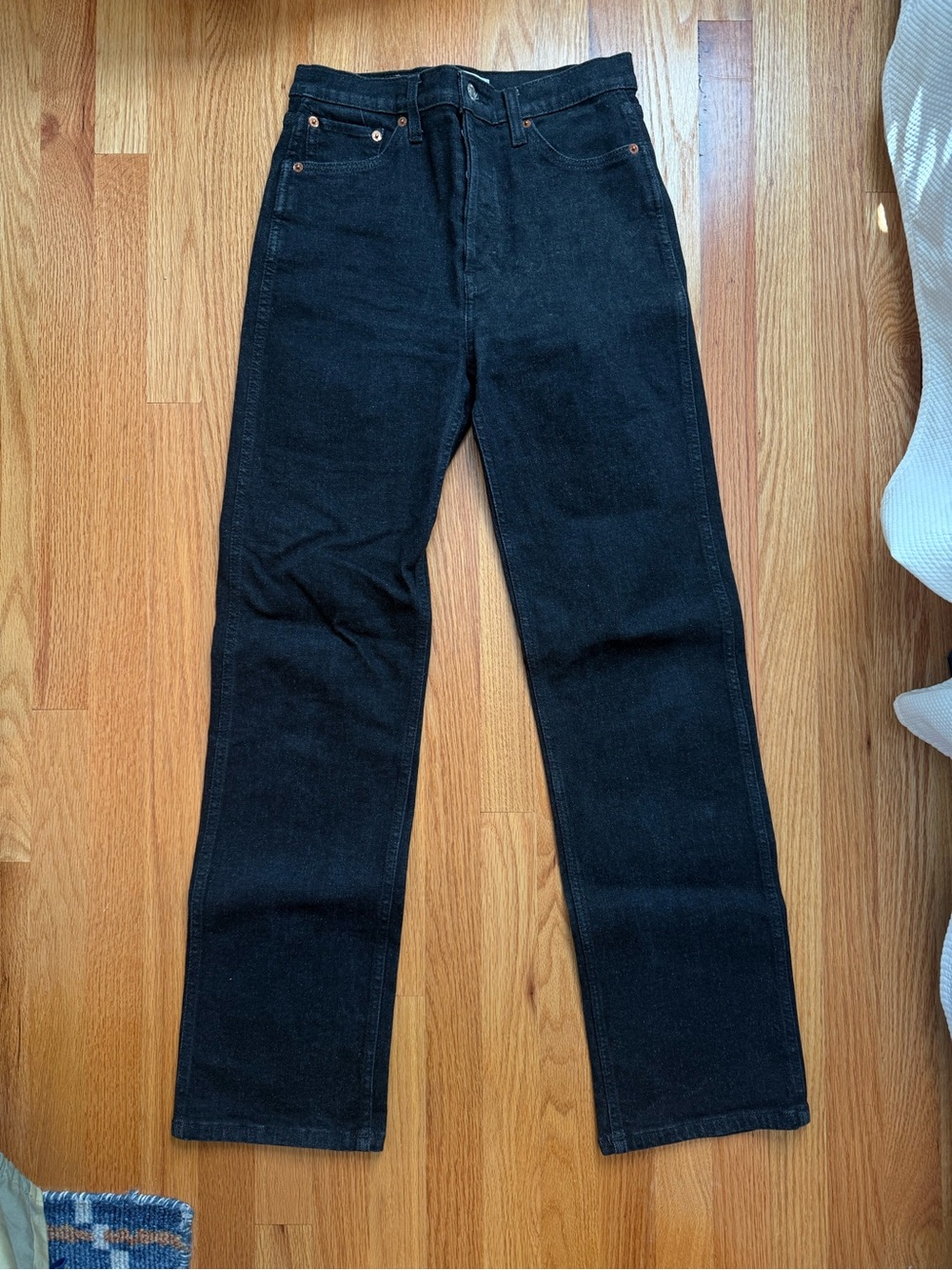 Redone Black Straight-Leg Jeans